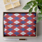 Red White Blue Argyle 1-WEEFSUE WRAPPINGPAPIER Tissuepapier (Geschenk)