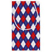 Red, White-Blue Argyle 2-GIFT BAG S Klein Cadeauzakje (Achterkant)