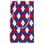 Red, White-Blue Argyle 2-GIFT BAG S Klein Cadeauzakje (Voorkant)