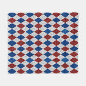 Red, White, Blue Argyle 4 Glitter Picnic Fleece Deken (Voorkant (Horizontaal))