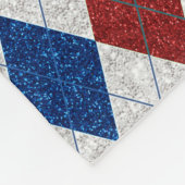 Red, White, Blue Argyle 4 Glitter Picnic Fleece Deken (Hoek)