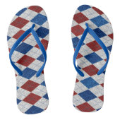 Red, White, Blue Argyle 4 Glitter Teenslippers (Voetbed)