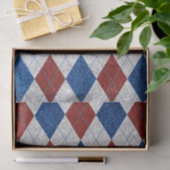 Red, White, Blue Argyle 4 Glitter Tissuepapier (Geschenk)
