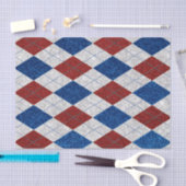 Red, White, Blue Argyle 4 Glitter Tissuepapier (Craft)