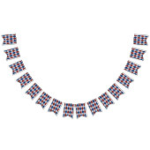 Red, White, Blue Argyle 4 Glitter Vlaggetjes (Alle)