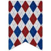 Red, White, Blue Argyle 4 Glitter Vlaggetjes (Derde vlag)