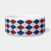 Red, White, Blue Argyle 4 Glitter Voerbakje (Links)
