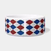 Red, White, Blue Argyle 4 Glitter Voerbakje (Achterkant)