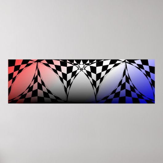 Red-White-Blue banner van Kenneth Yoncich Poster (Voorkant)