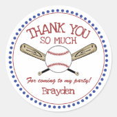 Red|White|Blue Baseball Theme Hartelijk dank Ronde Sticker (Voorkant)