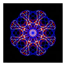 Red White Blue Black Abstract Art Kaleidoscoop