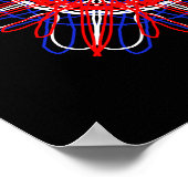 Red White Blue Black Abstract Art Kaleidoscoop Poster (Hoek)