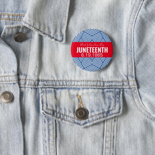 Red White Blue Black Independence Day JUNETEENTH Ronde Button 5,7 Cm (In situ)