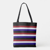 Red White Blue Black Striped Tote Bag (Achterkant)