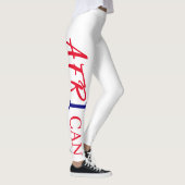 Red White Blue Black Woman African American Leggings (Rechts)