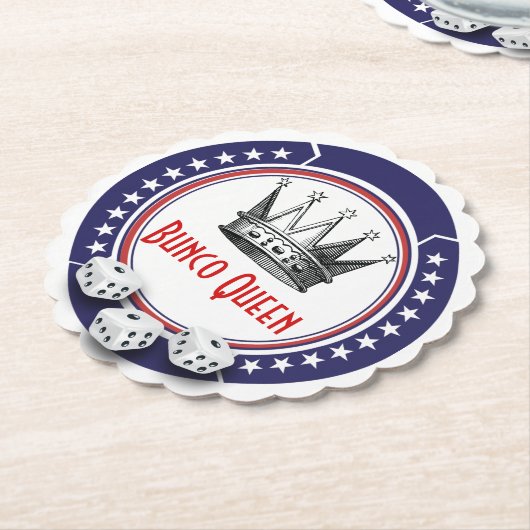 Red White Blue Bunco Queen Kartonnen Onderzetters (Gekanteld)