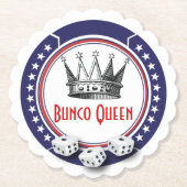 Red White Blue Bunco Queen Kartonnen Onderzetters (Voorkant)