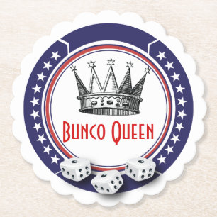Red White Blue Bunco Queen Kartonnen Onderzetters