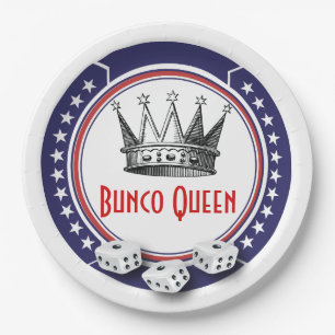 Red White Blue Bunco Queen Papieren Bordje