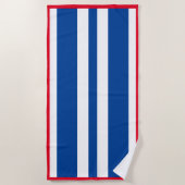 Red White Blue Cabana Stripe Strandlaken (Voorkant)