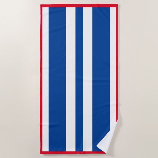 Red White Blue Cabana Stripe Strandlaken (Voorkant)