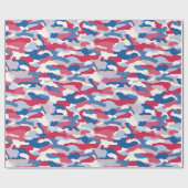 Red White Blue Camouflage Cadeaupapier (Vlak)