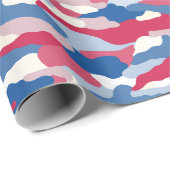 Red White Blue Camouflage Cadeaupapier (Rol Hoek)