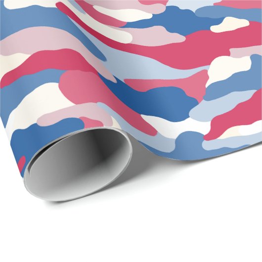 Red White Blue Camouflage Cadeaupapier (Rol Hoek)