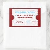 Red White Blue Carnaval Bedankt Ticket Sticker (Tas)
