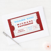 Red White Blue Carnaval Bedankt Ticket Sticker (Envelop)