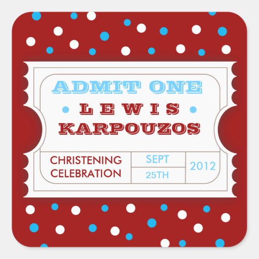 Red White Blue Carnaval Geef één favoriete ticker  Vierkante Sticker (Voorkant)