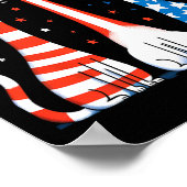 Red White Blue Cats Usa Vlag Vuurwerk 4 juli Poster (Hoek)