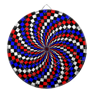 Red White Blue Checker Spiral door Kenneth Yoncich Dartbord