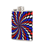 Red White Blue Checker Spiral door Kenneth Yoncich Heupfles (Links)