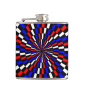 Red White Blue Checker Spiral door Kenneth Yoncich Heupfles (Voorkant)