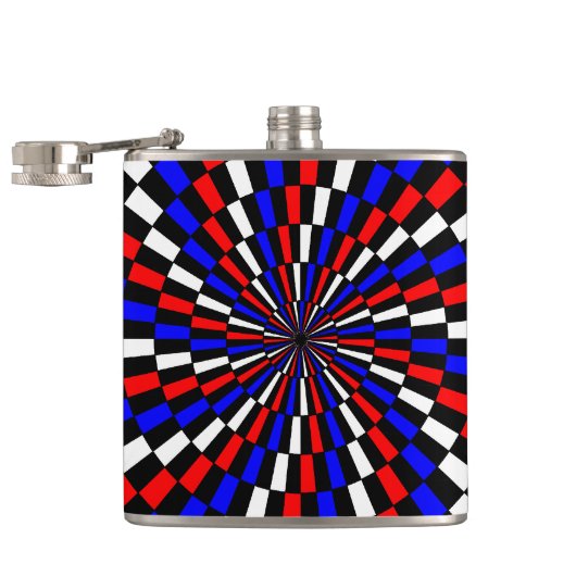 Red White Blue Checker Spiral door Kenneth Yoncich Heupfles (Geopend)