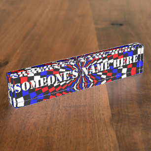 Red White Blue Checker Spiral door Kenneth Yoncich Naambordje