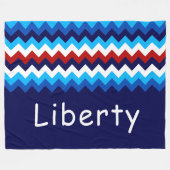 Red White Blue Chevron Custom Large Fleece Blanket (Voorkant (Horizontaal))