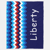 Red White Blue Chevron Custom Large Fleece Blanket Deken (Voorkant)