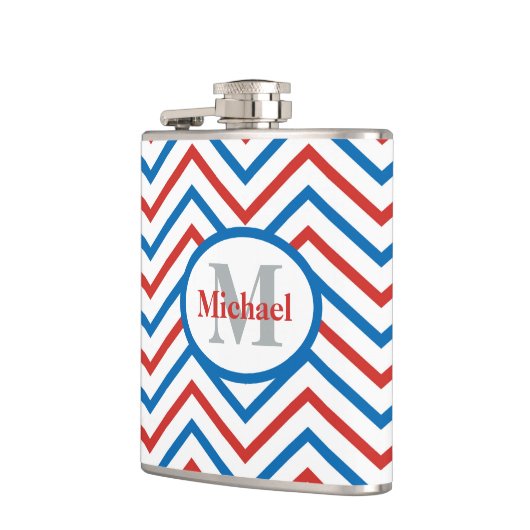 Red White Blue Chevron Pattern Heupfles (Links)