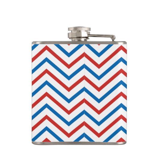 Red White Blue Chevron Pattern Heupfles (Achterkant)