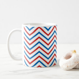 Red White Blue Chevron Pattern Koffiemok
