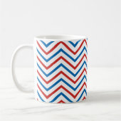 Red White Blue Chevron Pattern Koffiemok (Links)