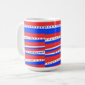 Red White Blue Circles Stripes Chili Koffiemok (Voorkant links)