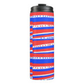 Red White Blue Circles Stripes Chili Thermosbeker (Voorkant)