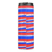 Red White Blue Circles Stripes Chili Thermosbeker (Achterkant)