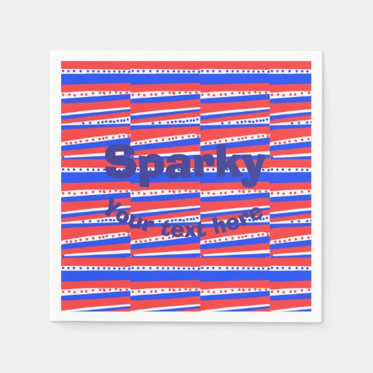 Red White Blue Circles Stripes Servet (Voorkant)