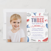 Red White Blue Cookout 3rd Birthday Party Afbeeldi Kaart (Voorkant)