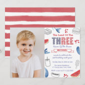 Red White Blue Cookout 3rd Birthday Party Afbeeldi Kaart (Voorkant / Achterkant)