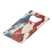 Red White Blue Cow Animal Print Creditkaart Flessenopener (Voorkant Gekanteld)